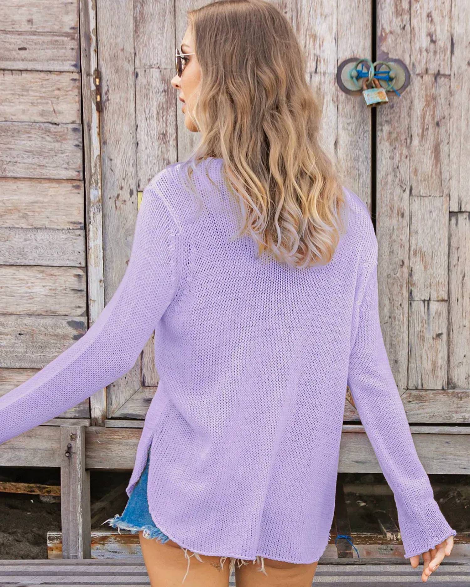 Wooden Ships - Shirt Tail V-Neck Sweater