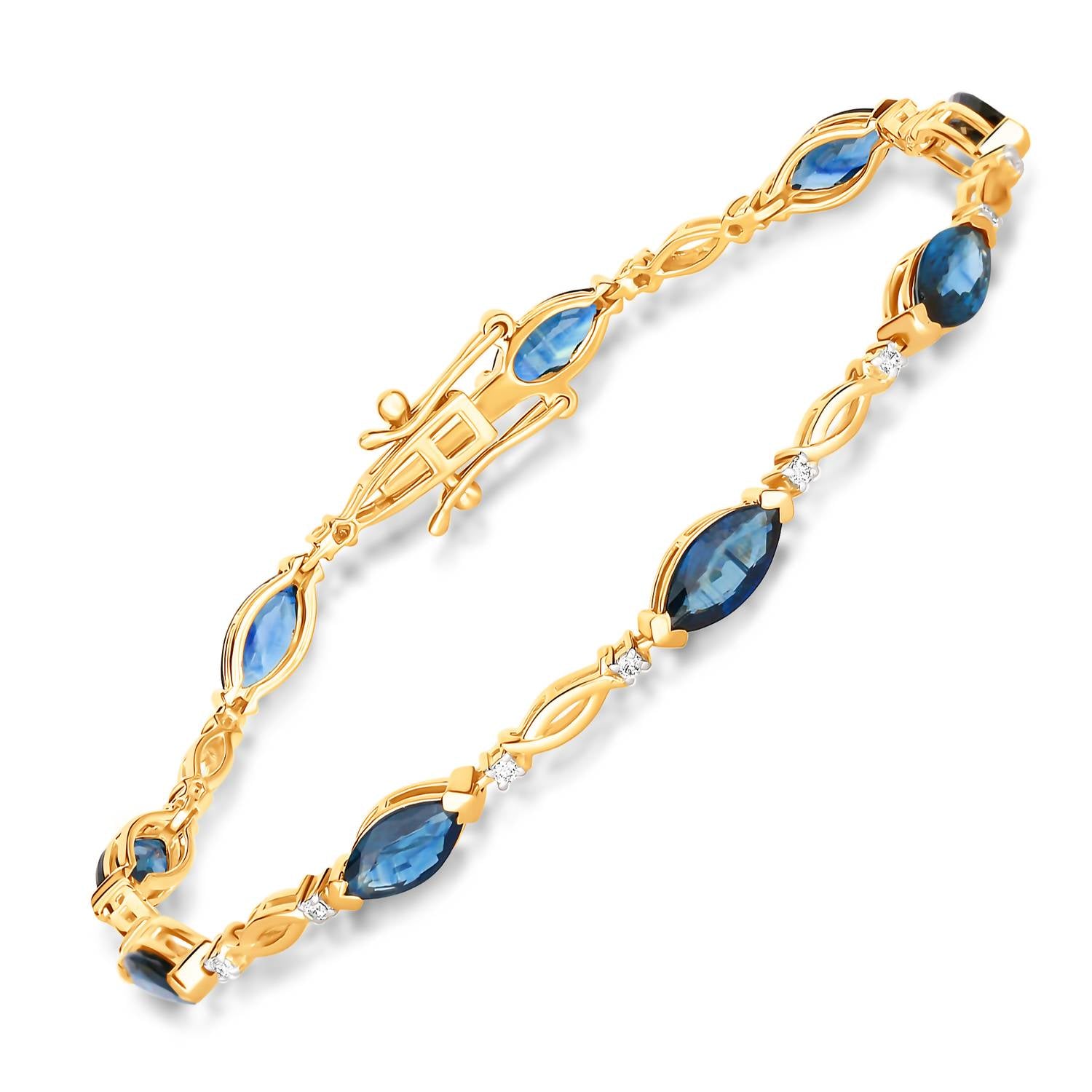 Diana M Jewels - Women's Marquise Natural Sapphire Bracelet (5.58 Ct) - Elegant