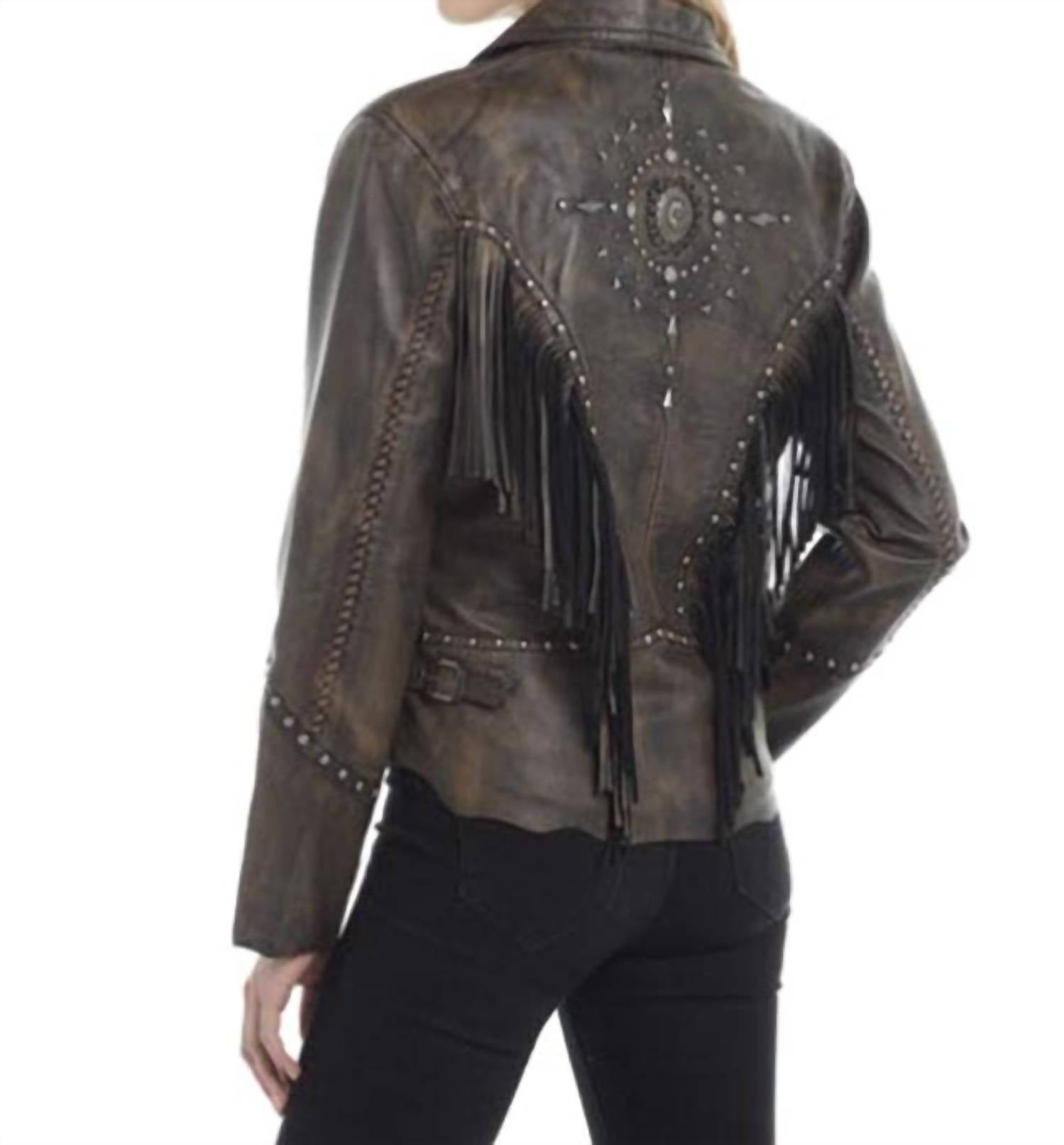 Cripple Creek - Women's Nappa Lambskin Fringe Jacket