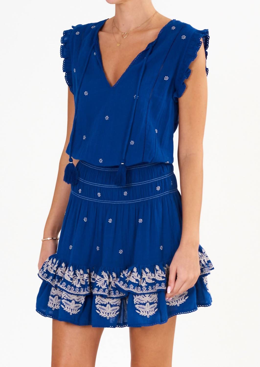 M.A.B.E. - Mina Embroidered V-neck Sundress