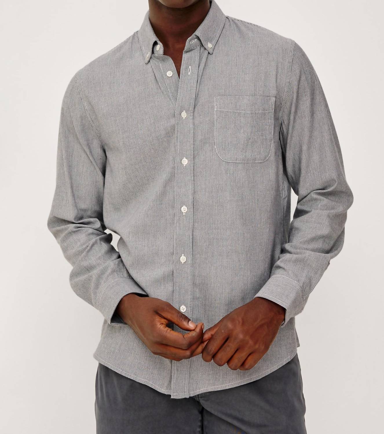 Rails Vance Long Sleeve Button Down Shirt in navy rope stripe - men's shirt