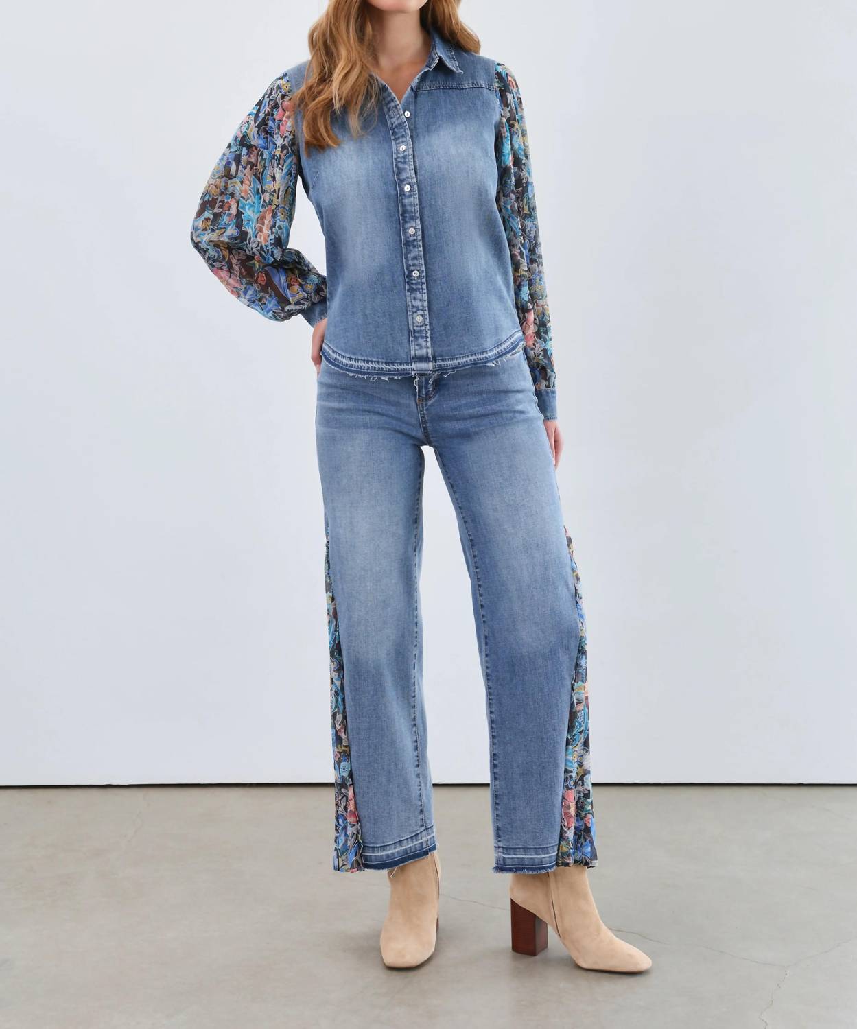 Fdj - Payson Pleated Sleeve Chambray Shirt