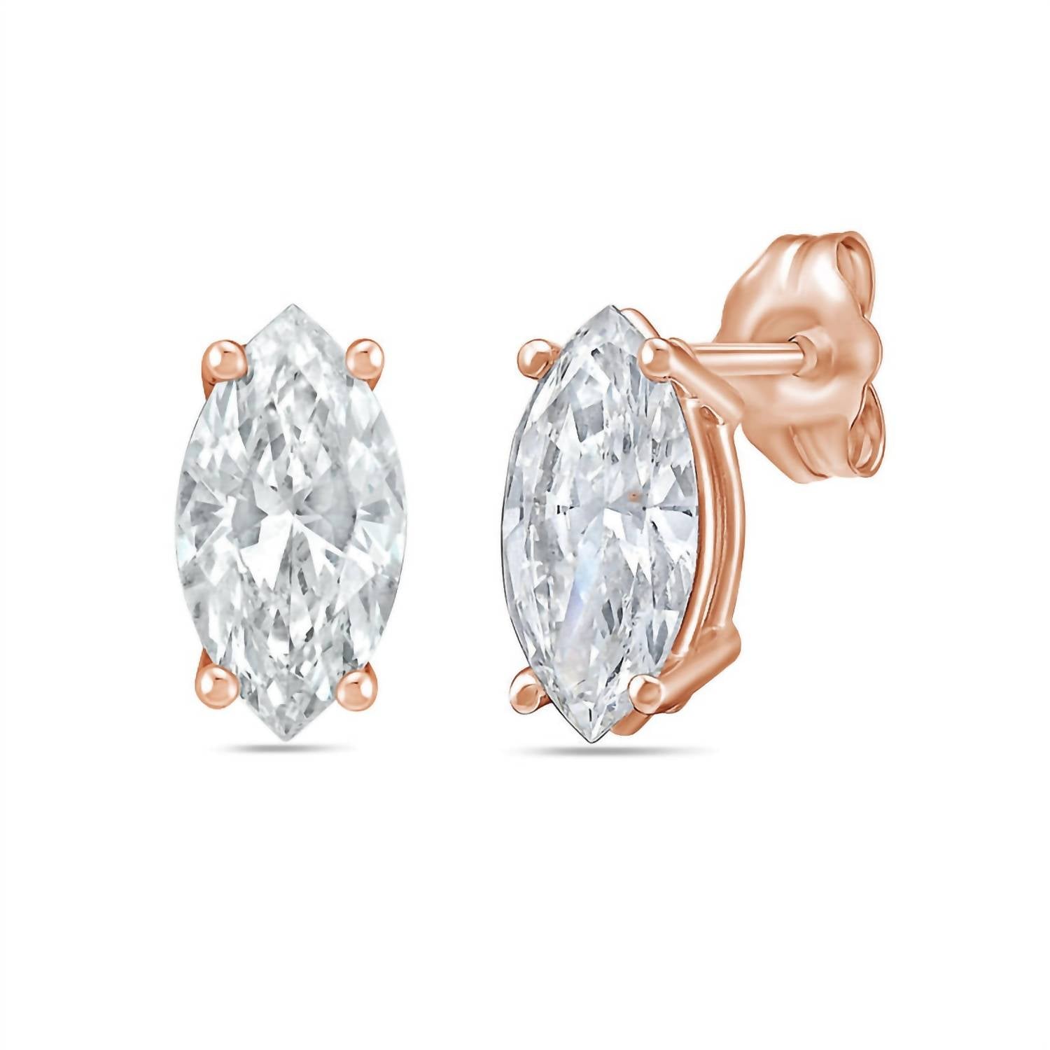 Diana M Jewels - 5.00 Ct Marquise Lab-grown Diamond Stud Earrings