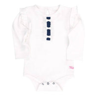 Rufflebutts - BABY GIRLS HENLEY FLUTTER ONESIE
