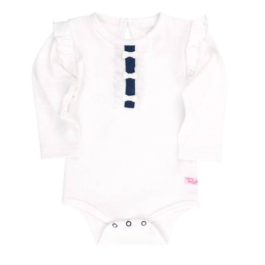 Rufflebutts - BABY GIRLS HENLEY FLUTTER ONESIE