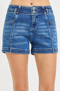 Risen - Mid Rise Shorts With Seam Details