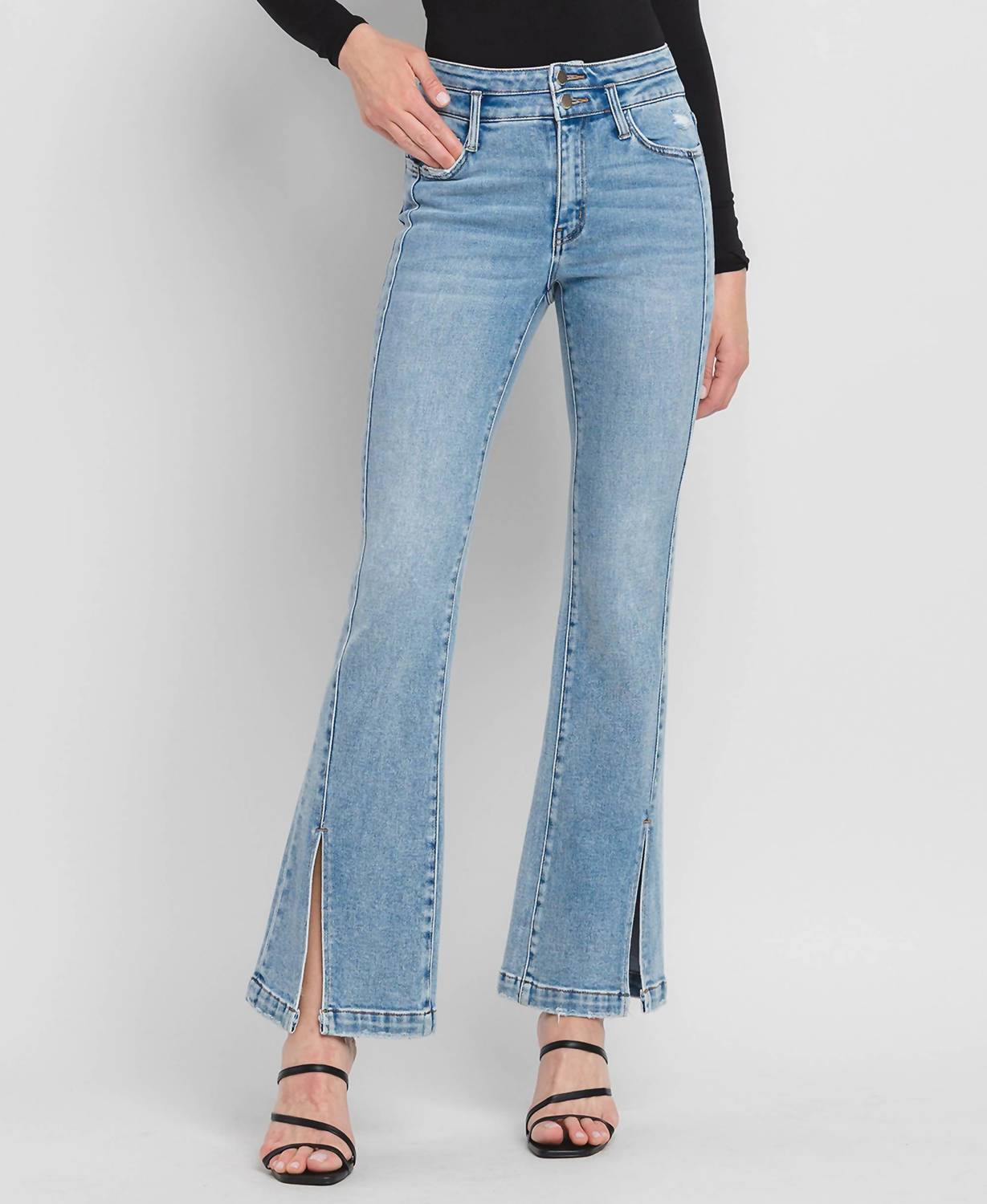 Flying Monkey - Cora High Rise Split Hem Jeans