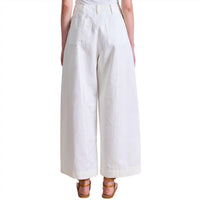 APIECE APART Women's Cropped Cybil Trouser in cream - women's pants - detail view