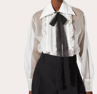 Valentino - Embroidered Organza Shirt