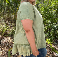 Easel - Ruffle Bottom Top