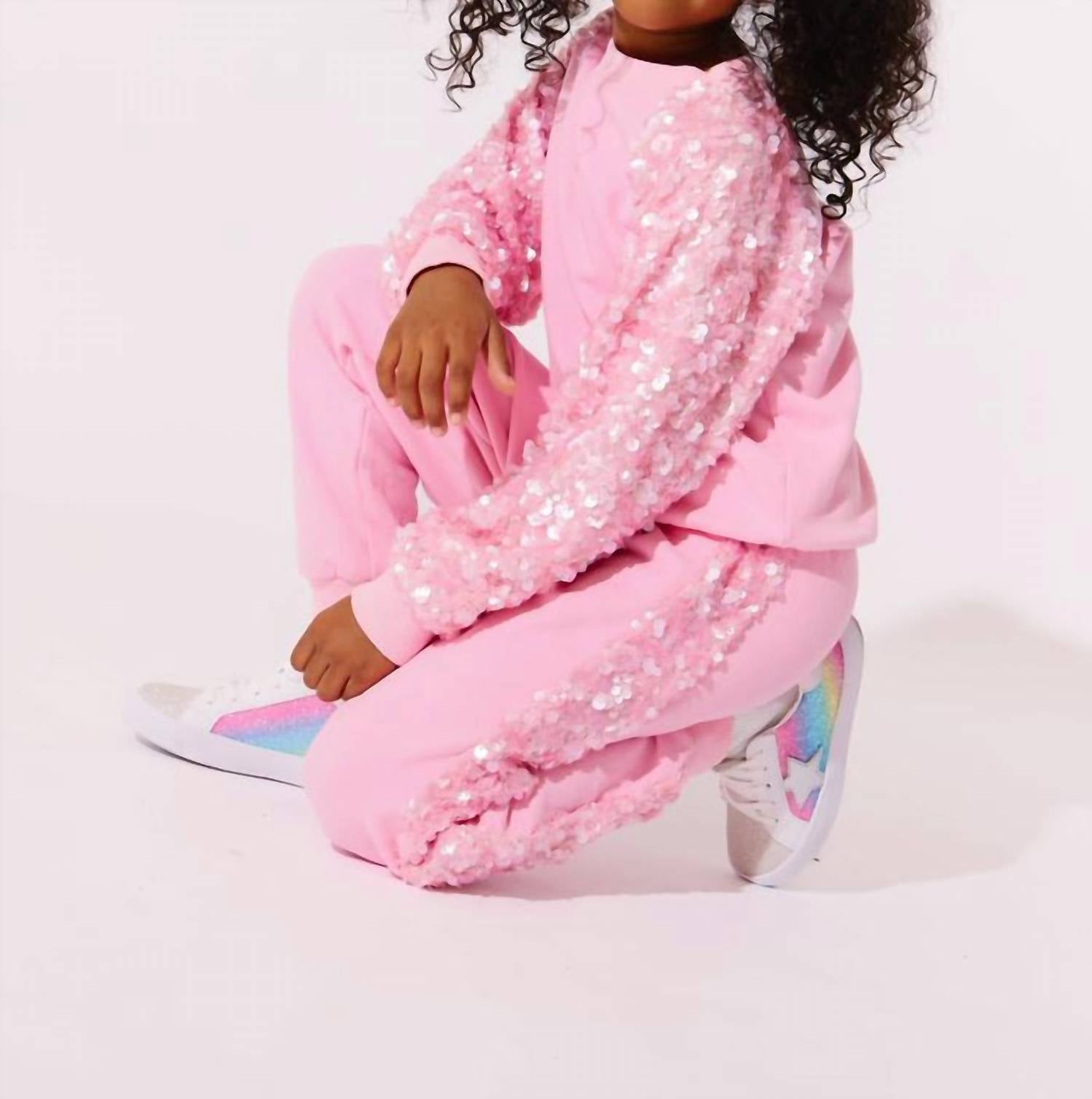Lola + The Boys - Girls Sequin Joggers Set