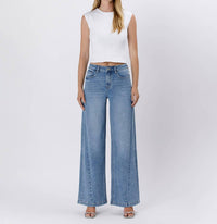 Vervet By Flying Monkey - High Rise Seam Detail Palazzo Jeans