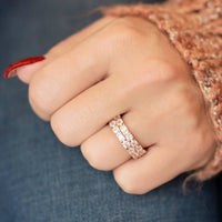 Starlette Women's Stunning And Stackable Amelia Ring in rose gold - women's jewelry - alternate view