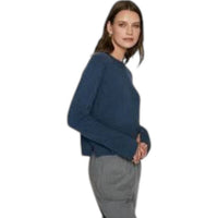 Autumn Cashmere - Cropped Boxy Crew Sweater With Slits