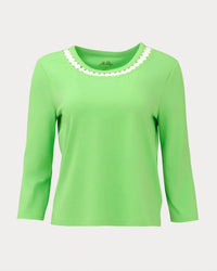 Lilly Pulitzer - Clairmont 3/4 Sleeve Lace Trimmed Knit Top