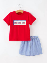 Rylee Faith Designs - Girls 4th of July Flag Outfit Set