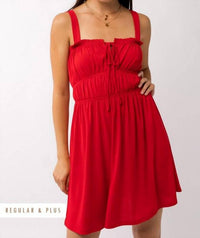 Plus Sleeveless Ruched Mini Dress