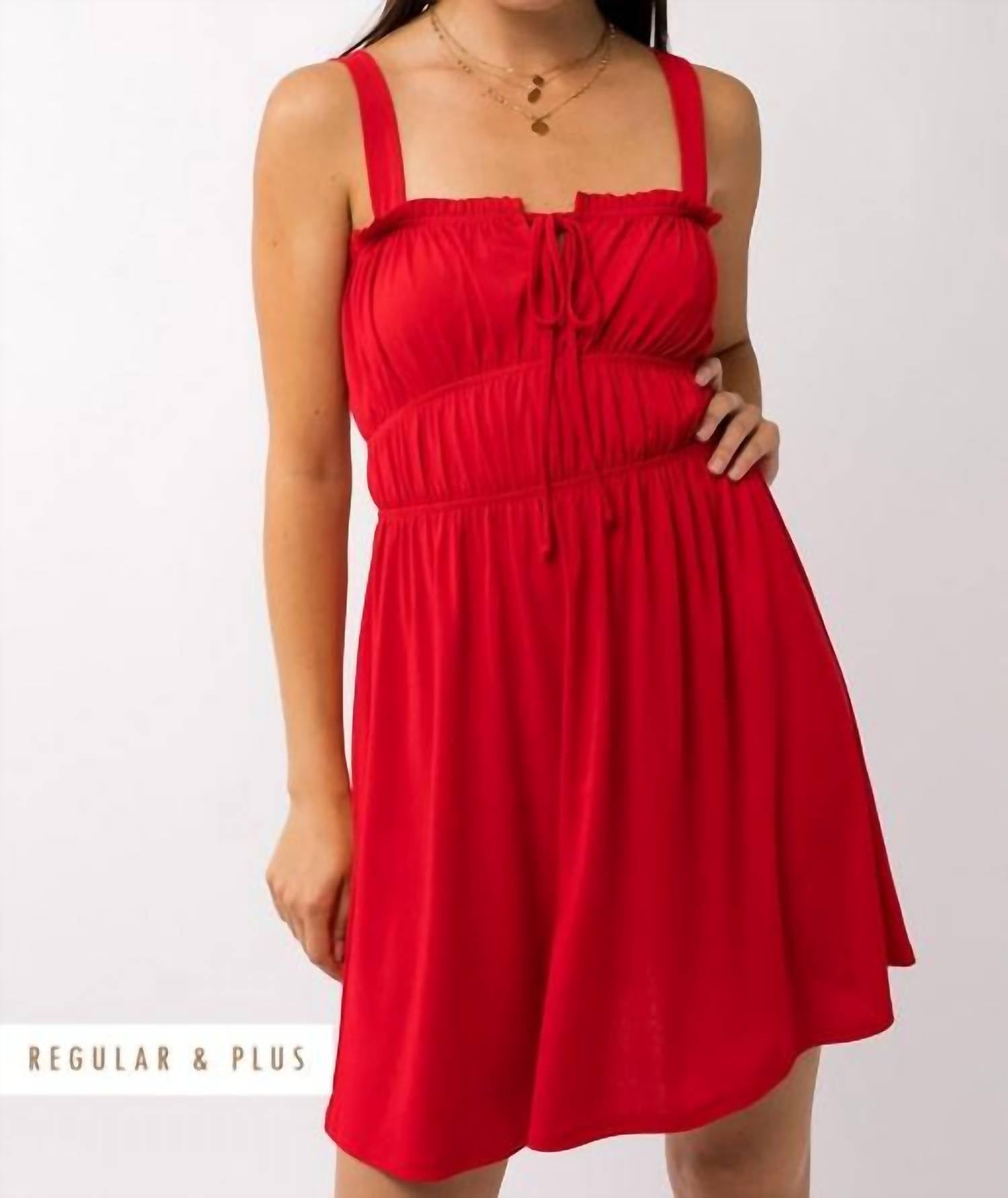 Plus Sleeveless Ruched Mini Dress