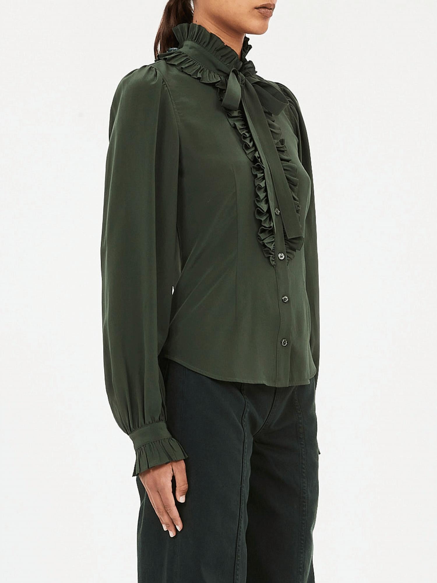 Ulla Johnson - Catroux Silk Long Sleeve Button Front Blouse