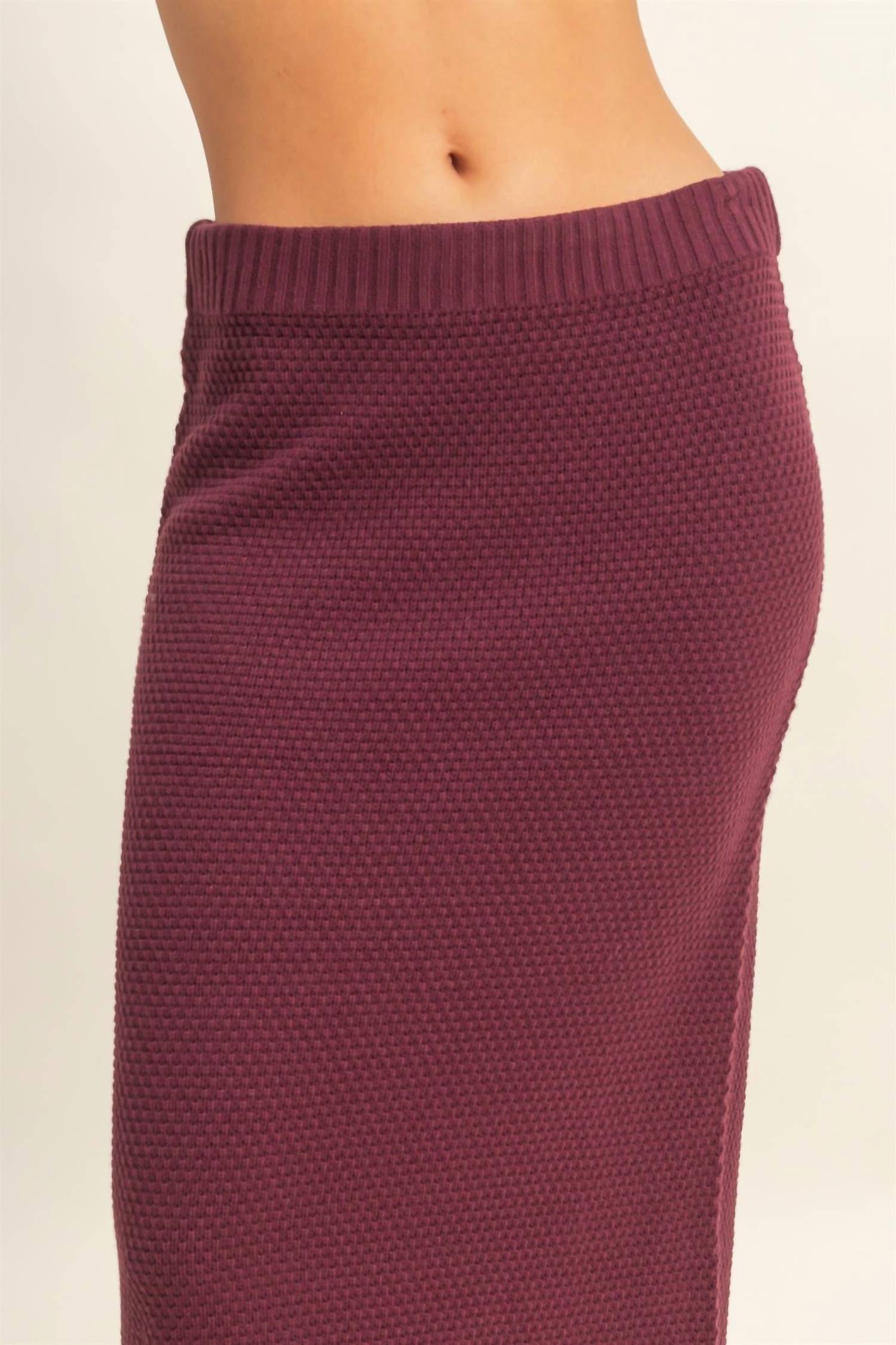 Hyfve - Textured High Neck Sweater & Skirt Set