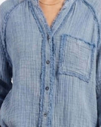En Creme - Kelly Crinkle Long Sleeve Tunic Top