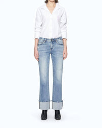 Bayeas - Flora Mid Rise Straight Cuffed Denim Jeans
