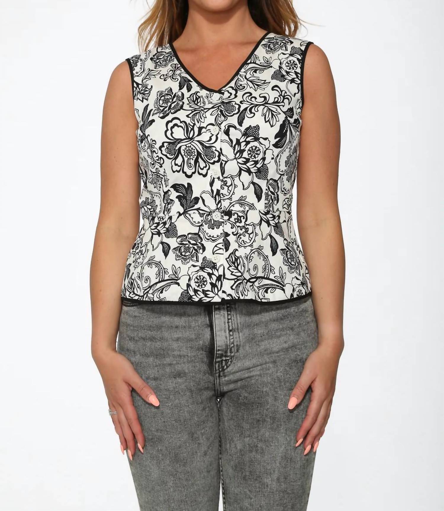 Orchid Bloom - Sleeveless Floral Top
