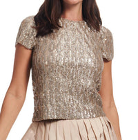 Emily Shalant - Cable-knit Sequin Top