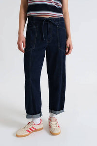 Daze - Villa Drawstring Barrel Leg Jeans