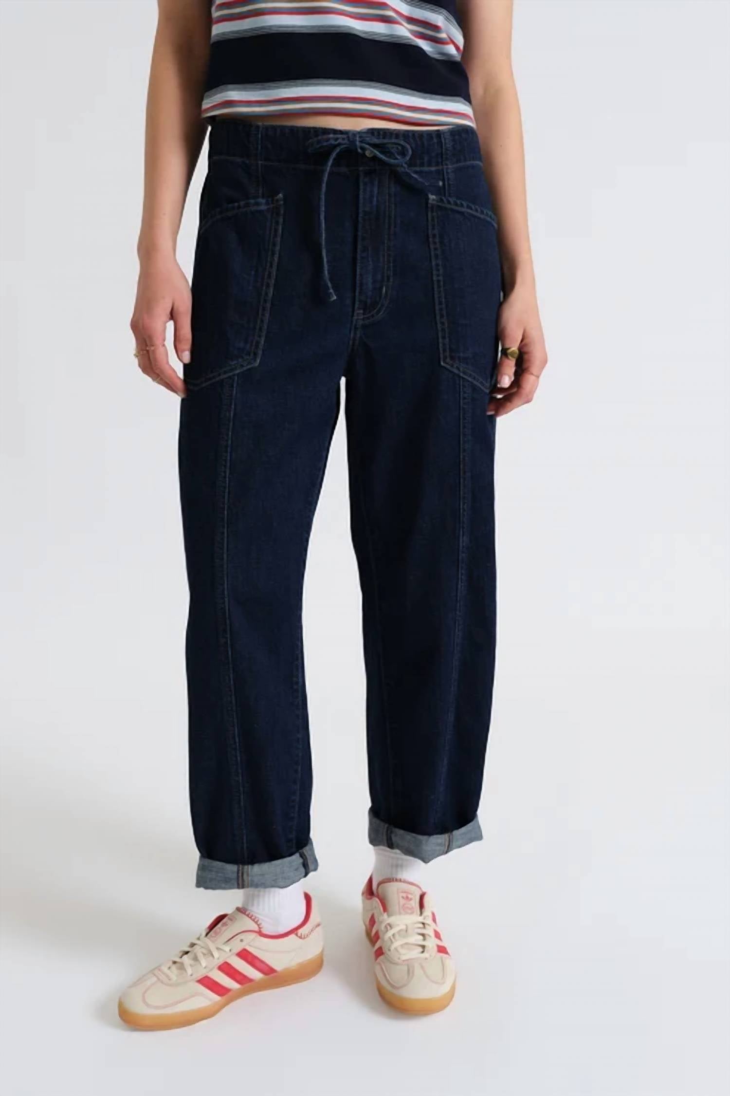 Daze - Villa Drawstring Barrel Leg Jeans