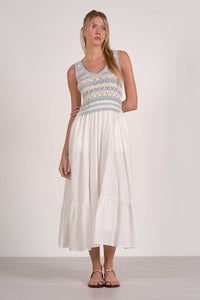Elan - Mixed Media Midi Dress