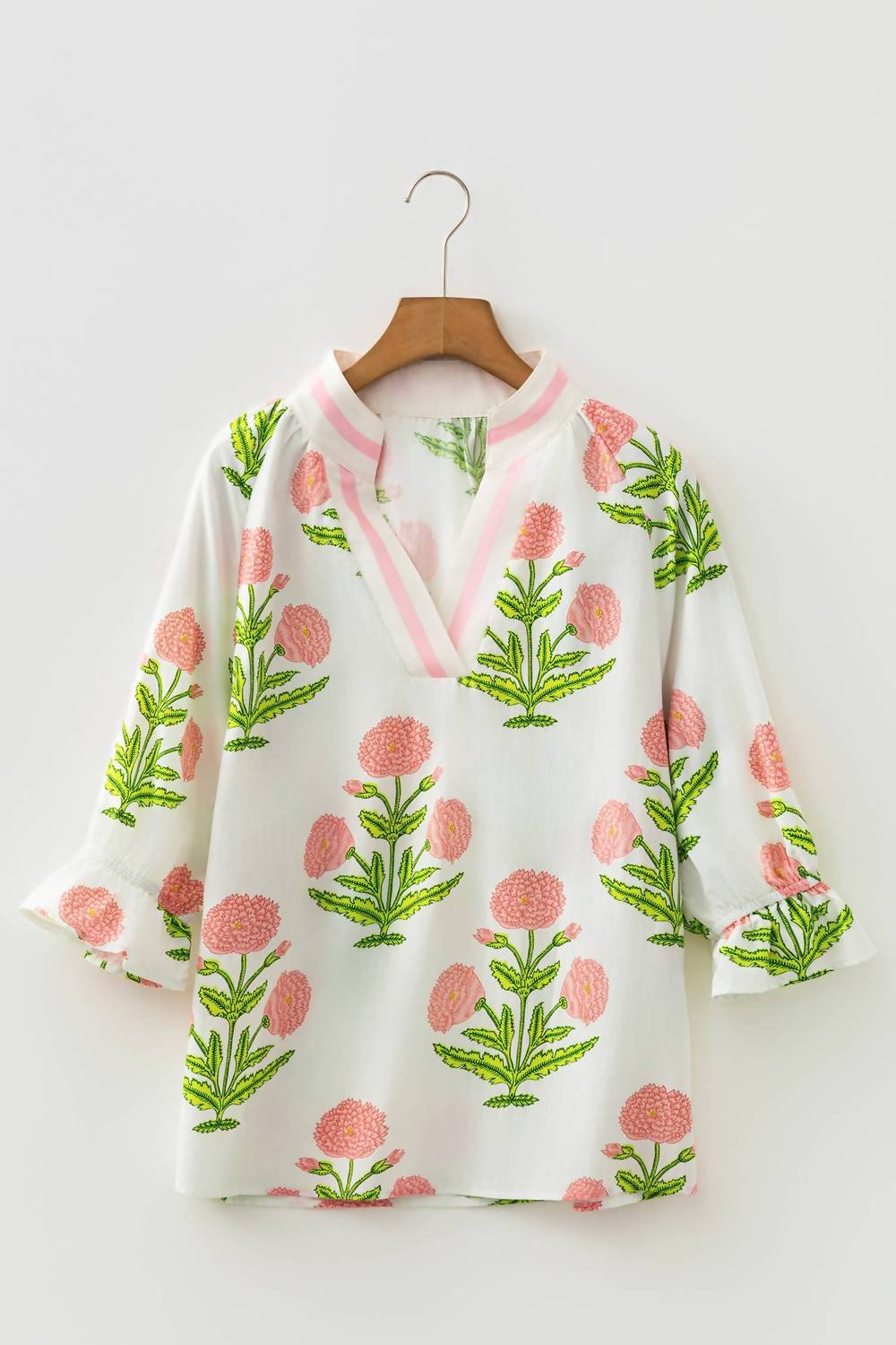 Little Daisy Closet - Spring Wild Flower V Neck Blouse