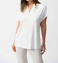 Joseph Ribkoff - V-neck Short Dolman Sleeve Top