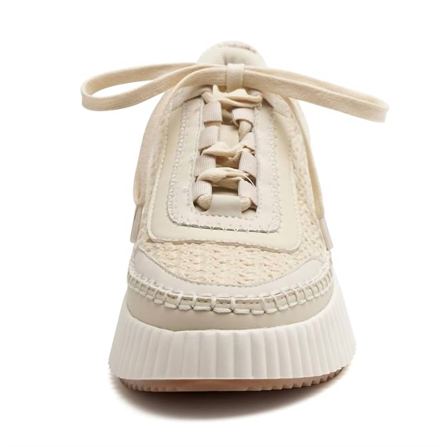 Jellypop - Women's Lace Up Platform Woven Sneakers