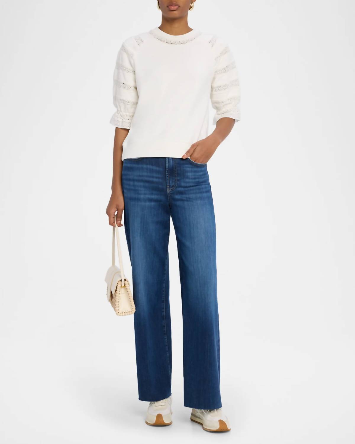 Rails Aggy Puff Sleeve Sweatshirt in ivory - women's top