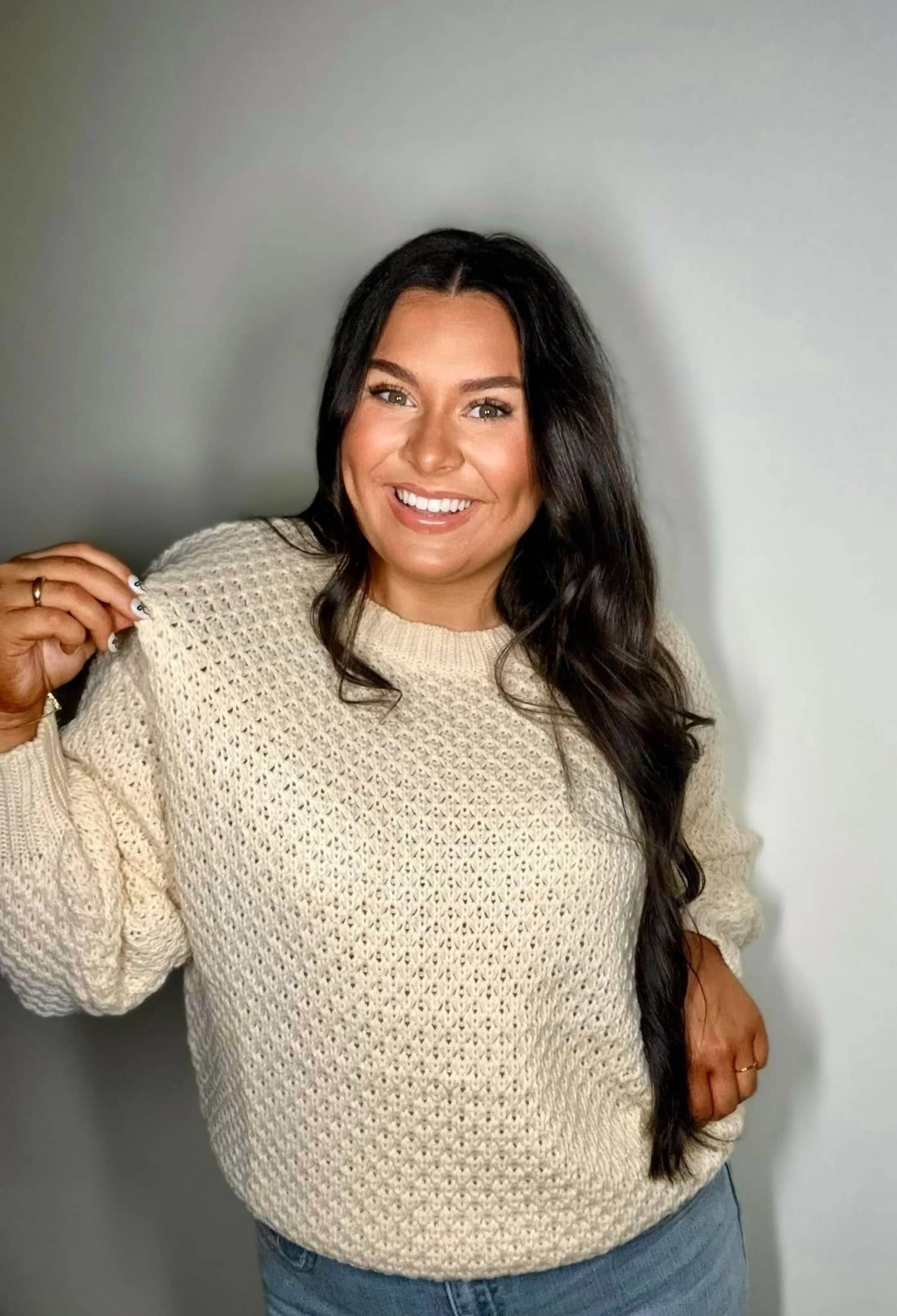 Vine & Love - Women's Waffle Knit Sweater
