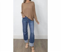 Southern Grace - Cuffed Straight Leg High Rise Jeans