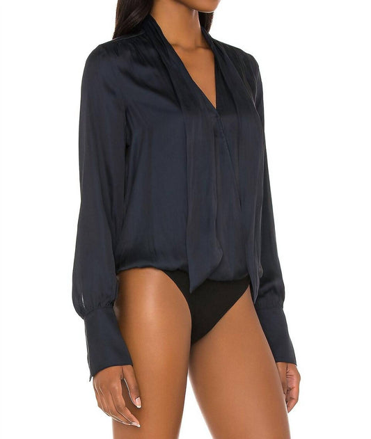 Paige - Saffron Tie-Neck Long-Sleeve Bodysuit