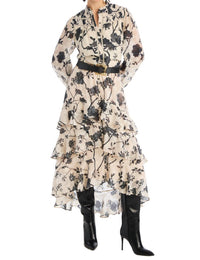 ALLISON NEW YORK ELLA MIDI SKIRT in ivory black 1 - women's skirt - alternate view
