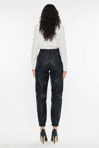 Kancan - Rona Ultra High Rise Faux Leather Jogger Pant