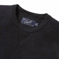 Grayers Men's Ernest Cotton Cashmere Crew Sweater in charcoal - women's sweater - detail view