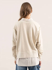 Blu Pepper - Washed Extended Shoulder Knit Top