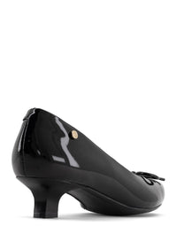 Andrea Women's Kitten Heel Pump in black - women's heels - detail view