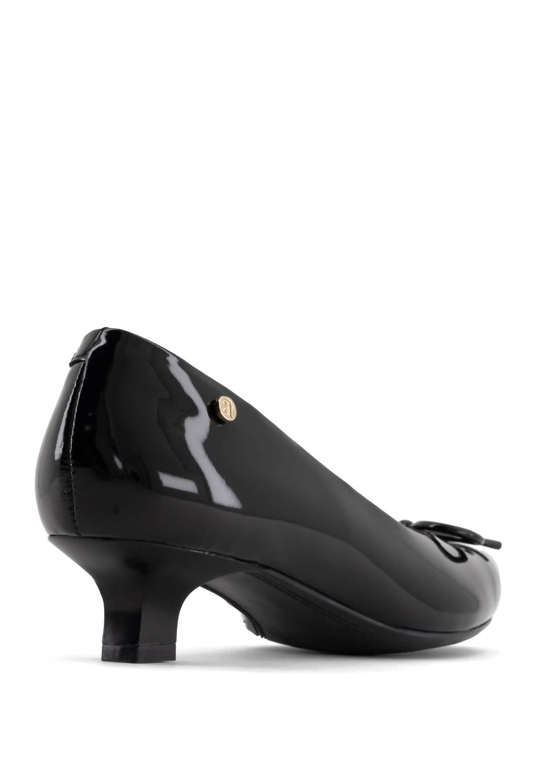 Andrea Women's Kitten Heel Pump in black - women's heels - detail view