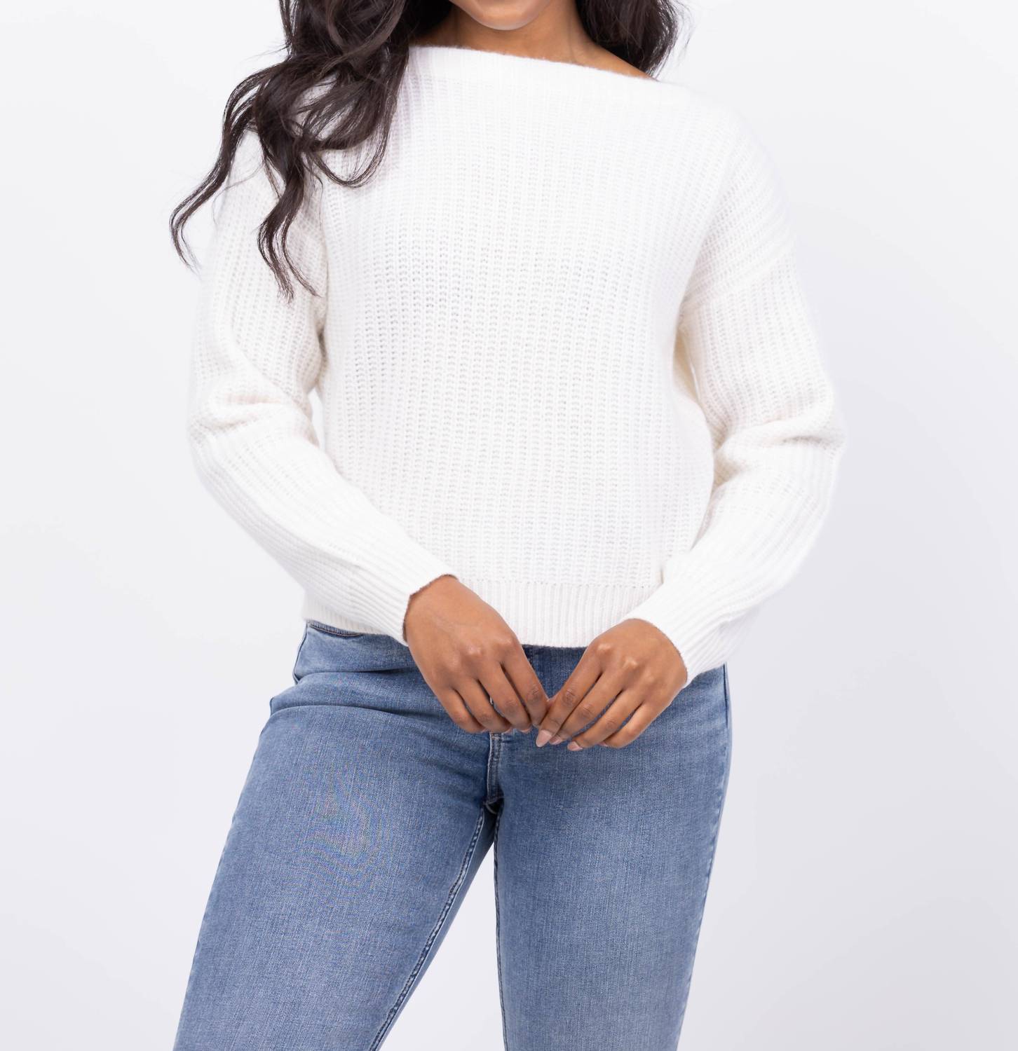 White + Warren - Cashmere Ribbed Boatneck Top