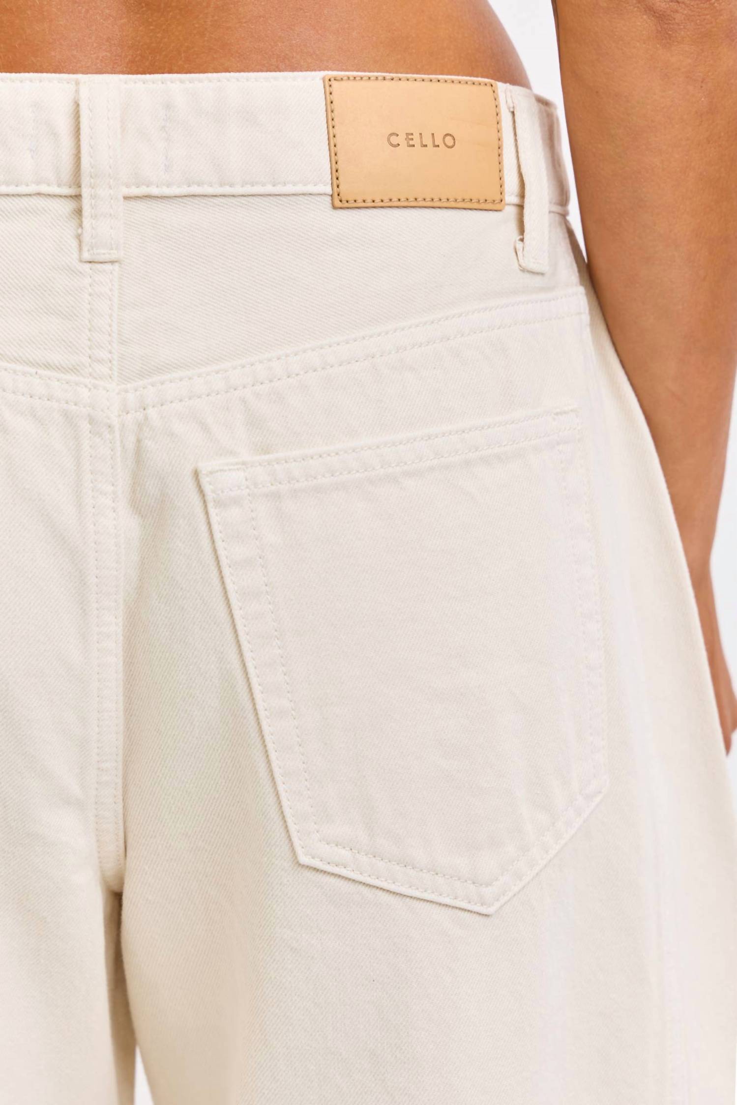 Cello - Mid Waisted Barrel Leg Jeans With Side Panels
