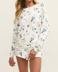Z Supply Lost At Sea Long Sleeve Top in vanilla ice - women's top