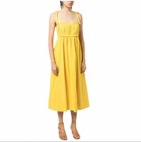 Ulla Johnson - Laetitia Noir Pleated Linen Silk Midi Dress