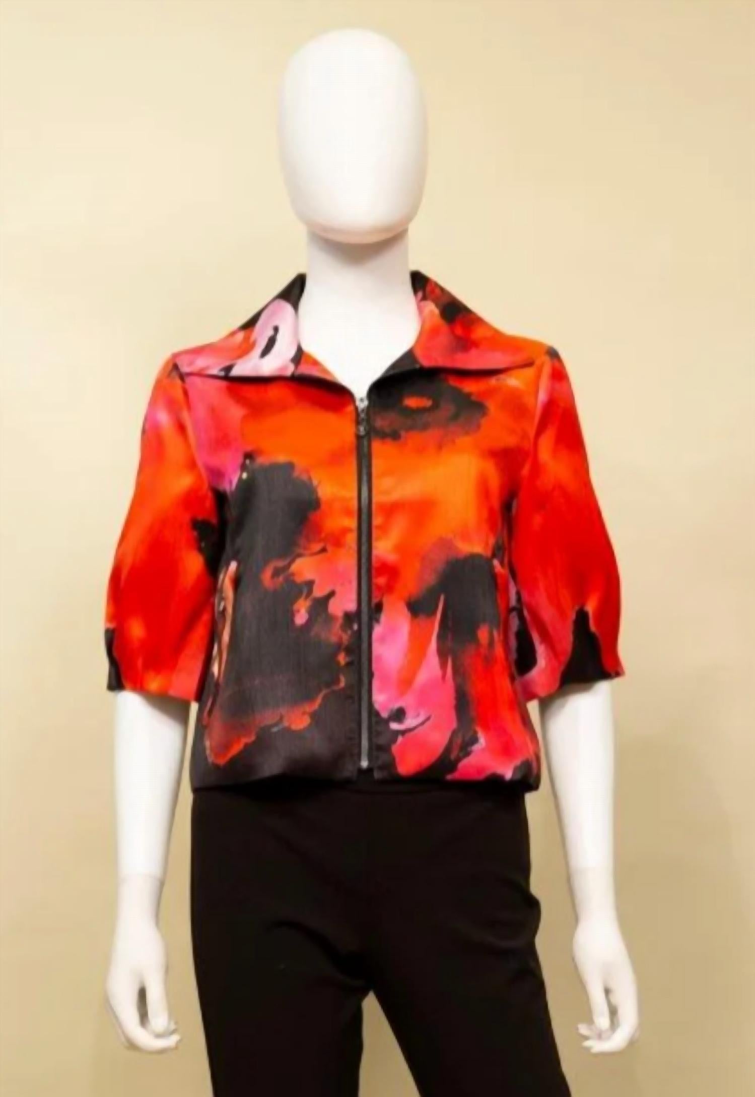 Samuel Dong - Women's Half Sleeve Zip Front Jacket