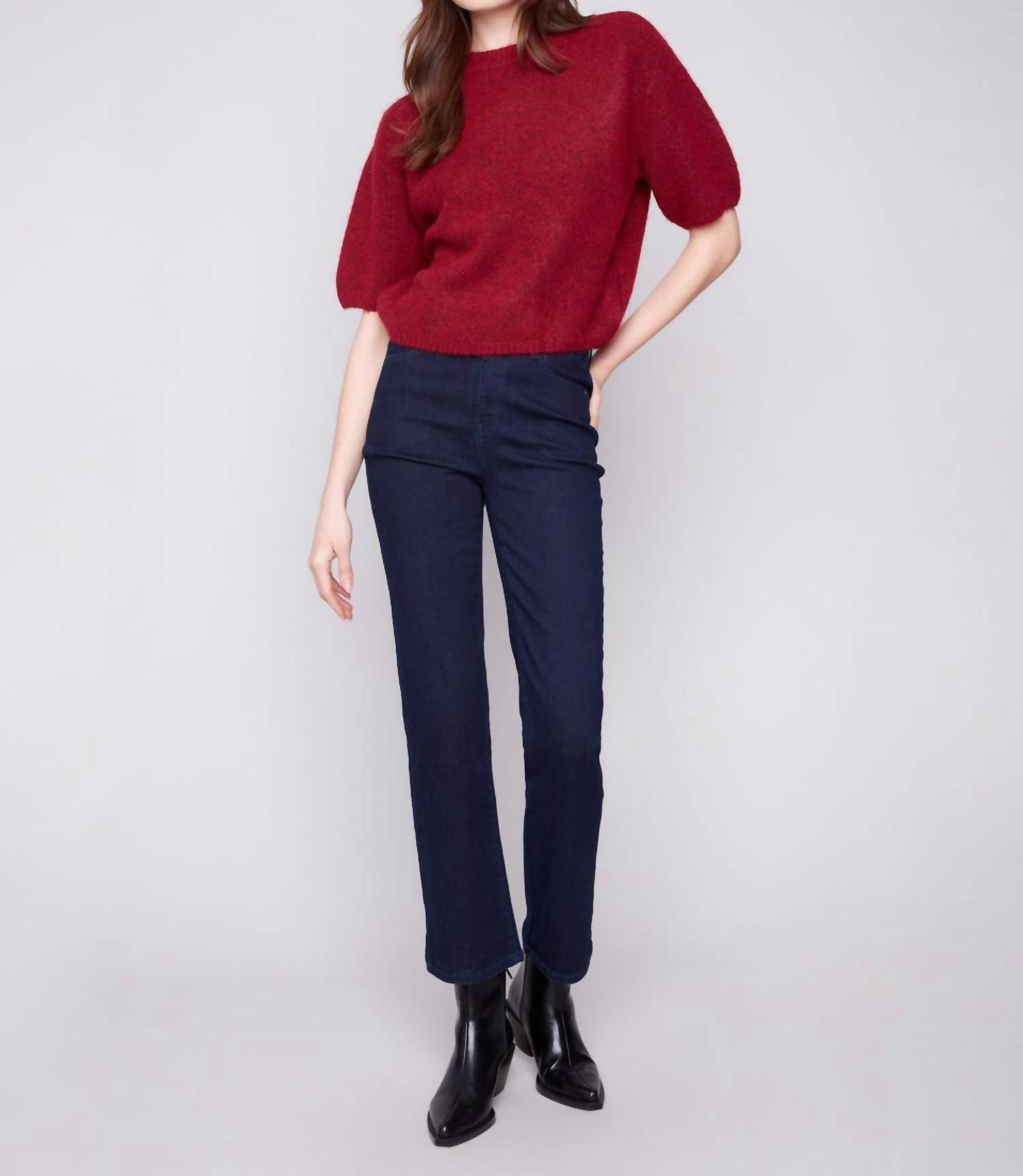 Charlie B - Elbow Sleeve Balloon Shape Sweater